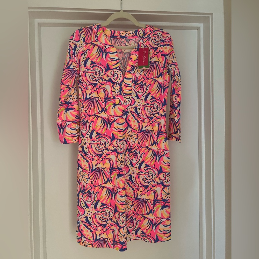 Lilly Pulitzer 100% Pima Cotton Riva Dress, Shell of A Time Pattern, Size XS